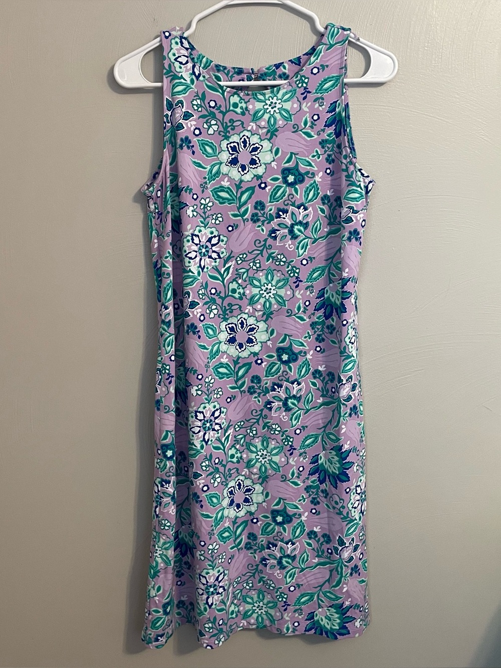 Talbots purple sleeveless dress with keyhole back moisture wicking material S